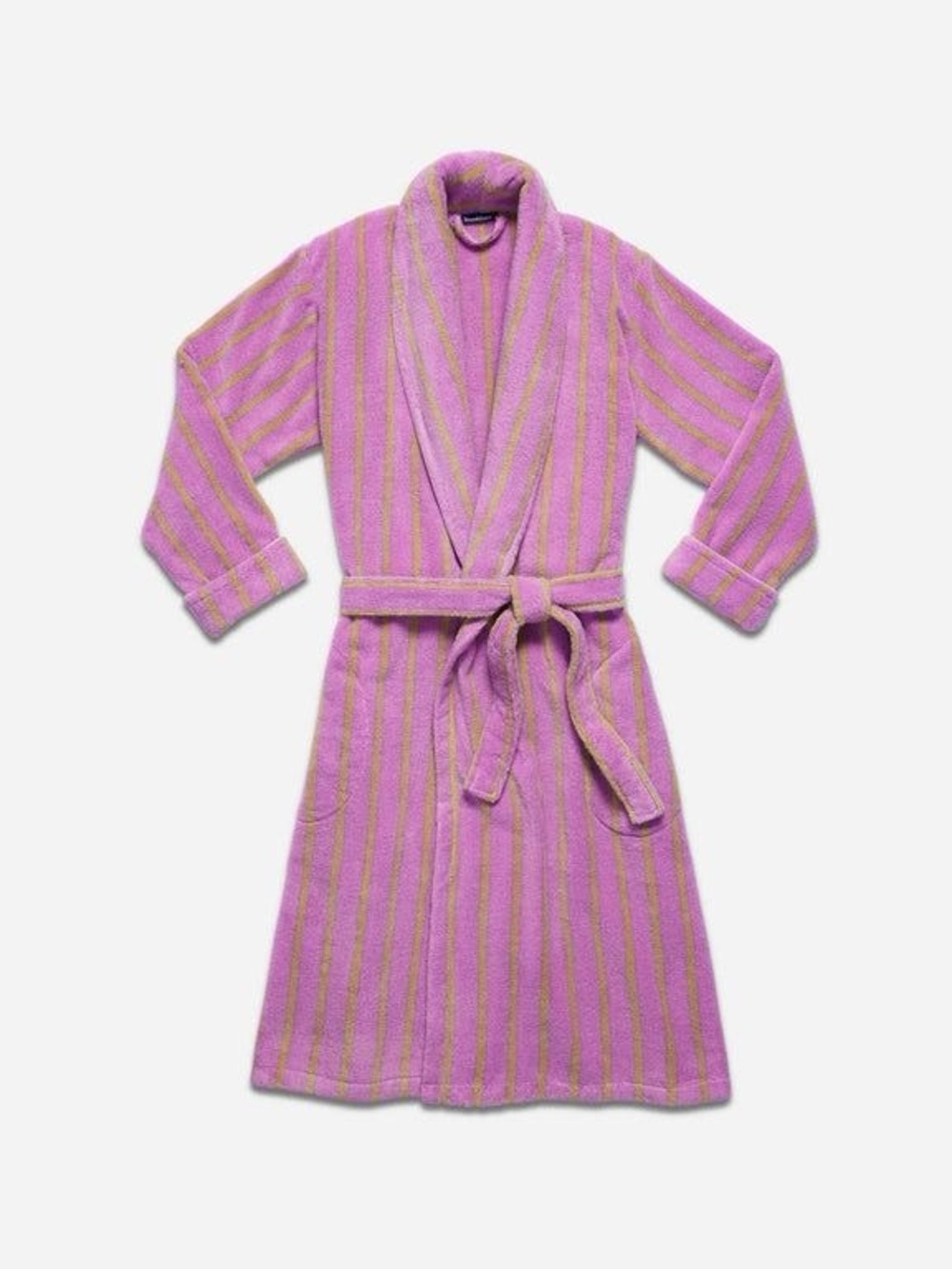 Brooklinen Ultra Plush Robe Purple and Tan XL